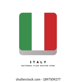 Flag designed like a square icon[Italy]