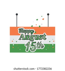 flag detailed style icon design, happy india independence day and august 15th theme Vector illustration