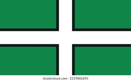 The flag of the Devon ceremonial county of England. Vector illustration 