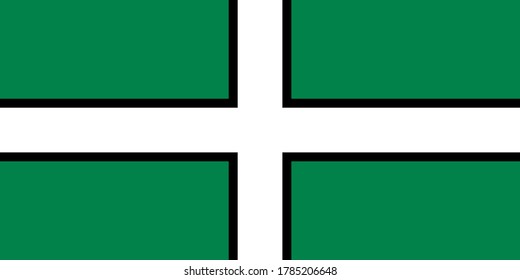 flag of devon, country of england. proportion 1:2