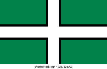 Flag of Devon or Devonshire Ceremonial county (England, United Kingdom of Great Britain and Northern Ireland, uk) St Petroc's Cross,