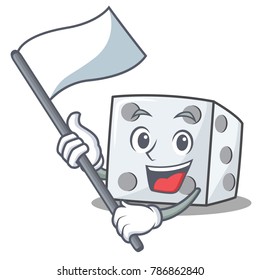 With flag dice character cartoon style