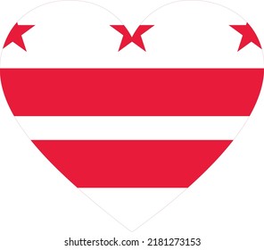 Flag of District of Columbia within a heart shape