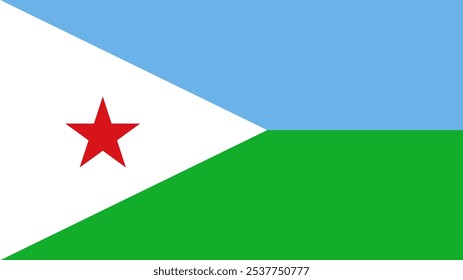 Flag of Djibouti, 16:9 Format, Djibouti Flag, Vector Images