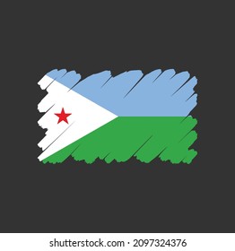 Flag of Djibouti, brush stroke background