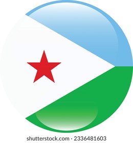 Flag of Djibouti. Flag icon. Standard color. Circle icon flag. 3d illustration. Computer illustration. Digital illustration. Vector illustration. svg
