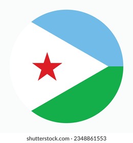 Flag of Djibouti. Flag icon. Standard color. Circle icon flag. Computer illustration. Digital illustration. Vector illustration. svg