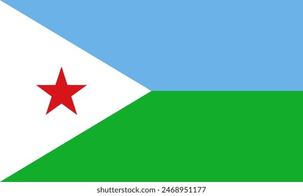 The flag of djibouti. Flag icon. Standard color. Vector illustration.	