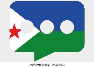 The flag of Djibouti in a messaging bubble