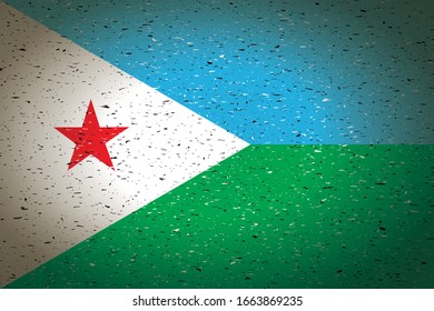 flag of djibouti in retro background