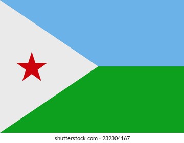 Flag of Djibouti vector illustration