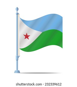 Flag of Djibouti vector illustration