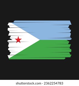 Flag of Djibouti Vector Illustration