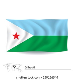 Flag of Djibouti - vector illustration