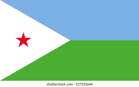 Flag of Djibouti vector illustration