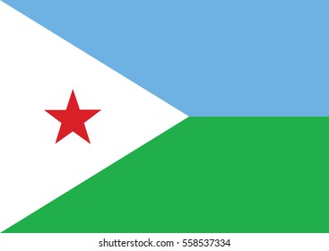 Flag of Djibouti vector illustration
