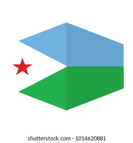 flag of Djibouti,vector illustration of Djibouti flag, official colors and proportion correctly. National Flag of Djibouti, A Flag Illustration within a Sign of the country of Djibouti.