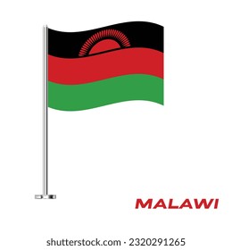 Flag of Dom Malawiinica, Table Flag of  Malawi, Vector Illustration, Wavy Table Flag of Malawi.