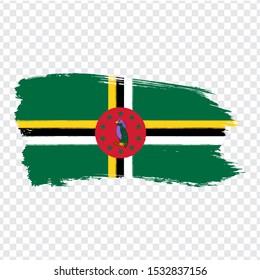 Flag Dominica from brush strokes. Flag Commonwealth of Dominica on transparent background for your web site design, logo, app, UI.  America. Stock vector.  EPS10.