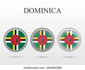 Flag of Dominica in the form of a circle