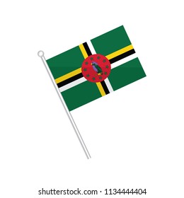 Flag of Dominica. Flag of North America. isolated on a white background.