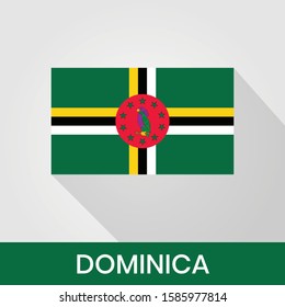 Flag of The Dominica With Shadow