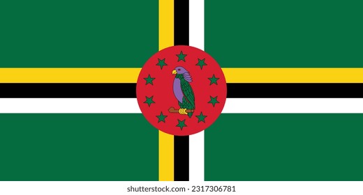 Bandera de Dominica - Ilustración vectorial.