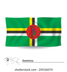 Bandera de Dominica - ilustración vectorial