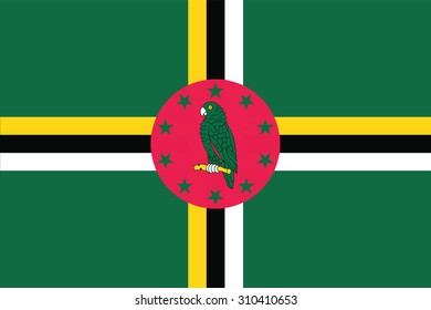 Flag of Dominica. Vector illustration.