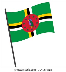Flag of Dominica , Dominica flag waving isolated vector illustration