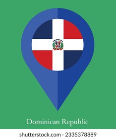 Flag of Dominican, Flag of Dominican Map pointer icon. Vector illustration flag pointer.