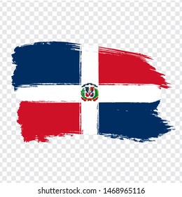 Flag Dominican Republic from brush strokes. Flag of Dominican Republic on transparent background for your web site design, logo, app, UI. Stock vector.  EPS10.