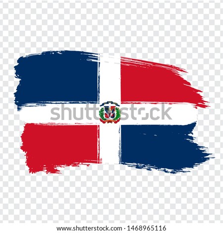 Flag Dominican Republic from brush strokes. Flag of Dominican Republic on transparent background for your web site design, logo, app, UI. Stock vector.  EPS10.