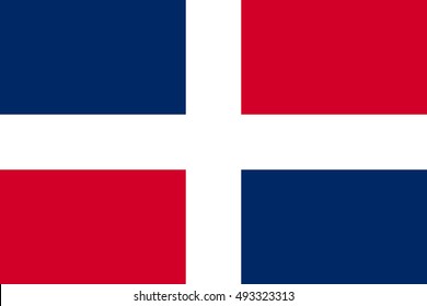 Flag of the Dominican Republic in correct size, proportions and colors. Accurate official standard dimensions. Dominican Republic national flag. Patriotic symbol, banner, element, background. Vector