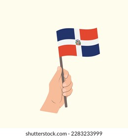 Flag of the Dominican Republic, Hand Holding flag