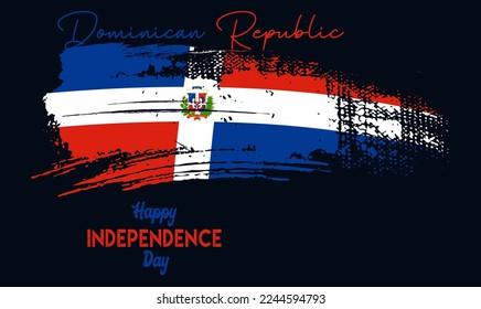 Flag of Dominican Republic. Independence DayCreative grunge brush of Dominican Republic flag illustration. Elegant grunge brush of Dominican Republic flag illustration