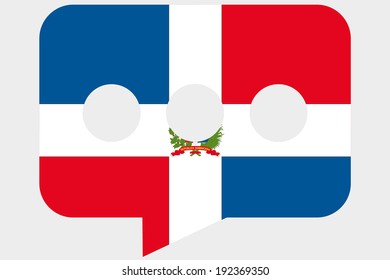 The flag of Dominican Republic in a messaging bubble