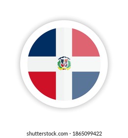 Flag of the Dominican Republic. Round flag icon.