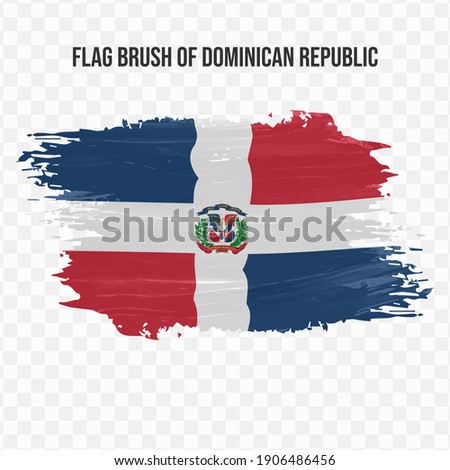 Flag Of Dominican Republic in texture brush  with transparent background, vector illustration in eps file