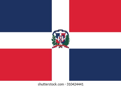 Flag of the Dominican Republic. Vector illustration.