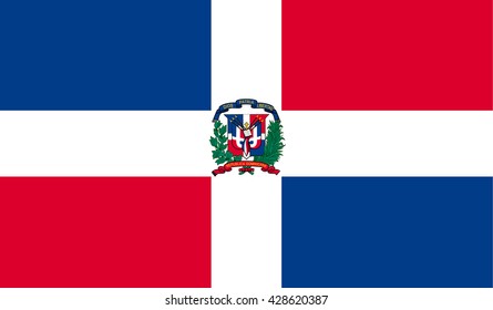 Flag of Dominican Republic . vector illustration
