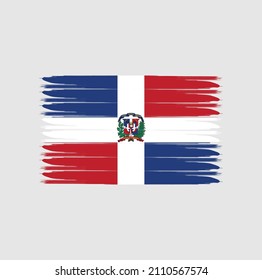 Bandera de la República Dominicana con estilo de pincel acuarela