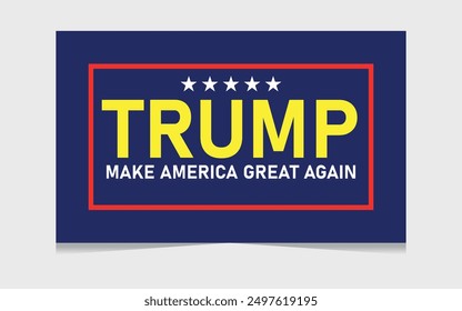 Flag with Donald Trump 2024 presidential election campaign logo waving in front blurred US congress. Illustrative editorial 3d illustration render