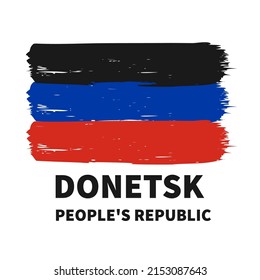 Flag of Donetsk People's Republic isolated on white. Unrecognized state in Eastern Europe. Vector template. 