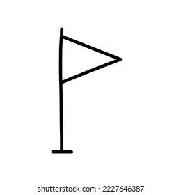 Flag doodle icon. Hand drawn black sketch. Vector Illustration.