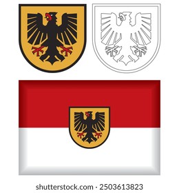 Flag Of Dortmund, Germany Vector Illustration
