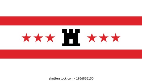 Flag of Drente - Netherlands silhouette vector illustration
