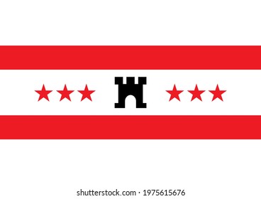 Flag of the Drenthe, Netherlands vector illustration