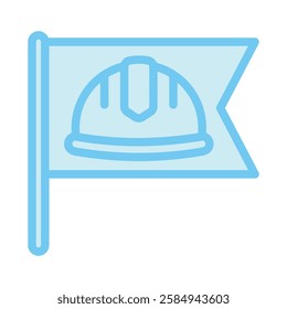 Flag dual tone blue color icon, mini, small illustration. use for modern concept, print, UI, UX kit, web and app development. Vector EPS 10, related to industrial, business, finance, investment.