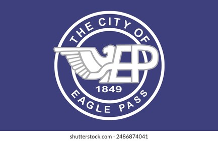 Flag of Eagle Pass, Texas, USA. 